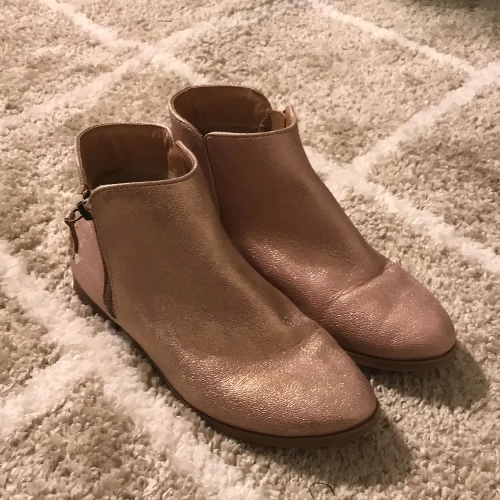 Cat & Jack Pink and Gold Shimmered Booties